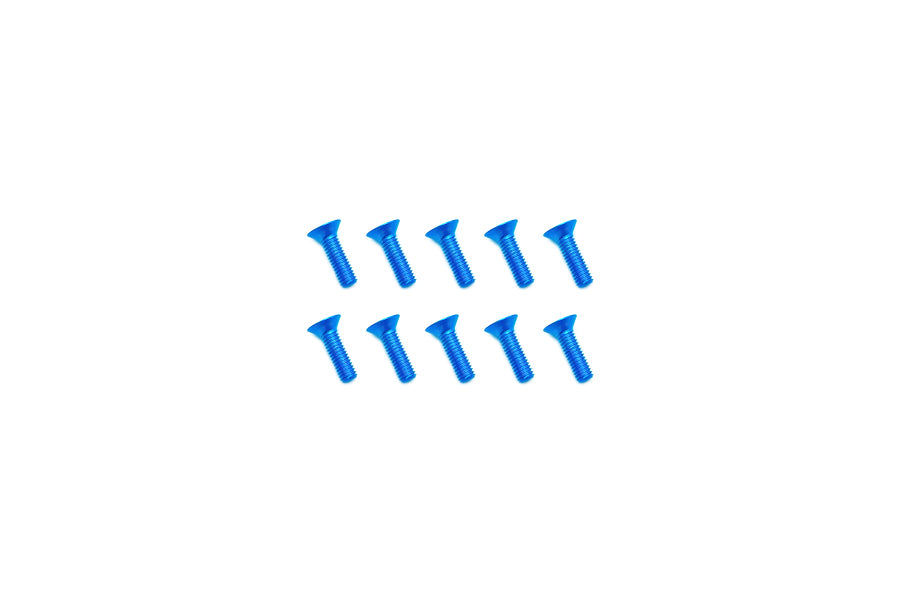 Aluminum Flathead Hex Socket Screws 3X10mm 10 Pcs Blue
