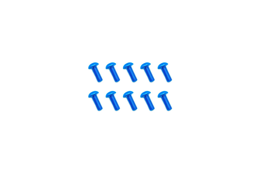 Aluminum Button Hex Socket Screws 3X8mm 10 Pcs Blue