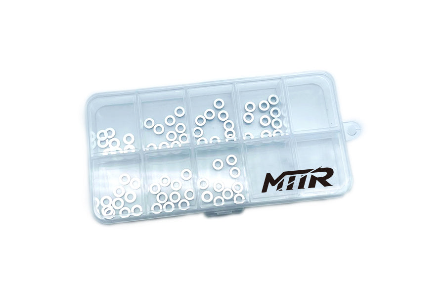 Aluminum M3 Shim Set 0.25,0.5,1.0,1.5,2.0,2.5,3.0mm Each 10pcs.silver with FREE box