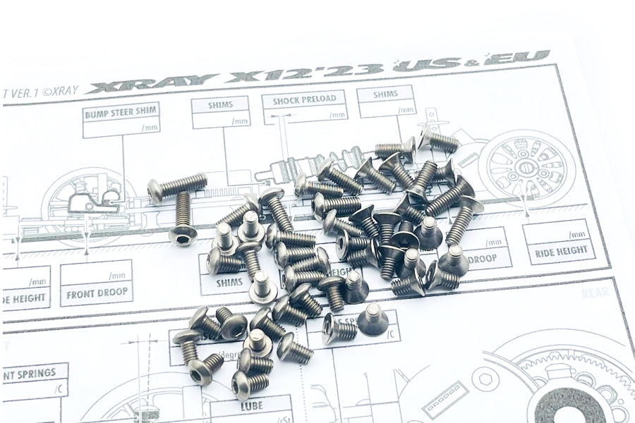 Titanium Screws set GR2/63pcs. For XRAY X12 '23