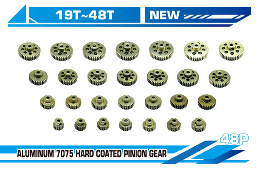 Aluminum 7075 - 48P Hard Coated Pinion Gear