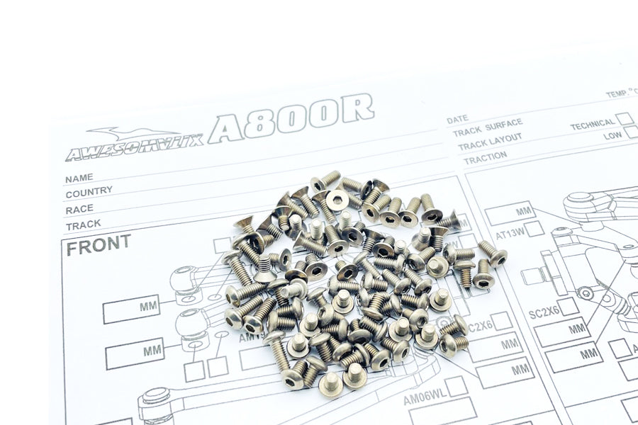 Titanium Screws set  GR2/86pcs.For Awesomatix A800R