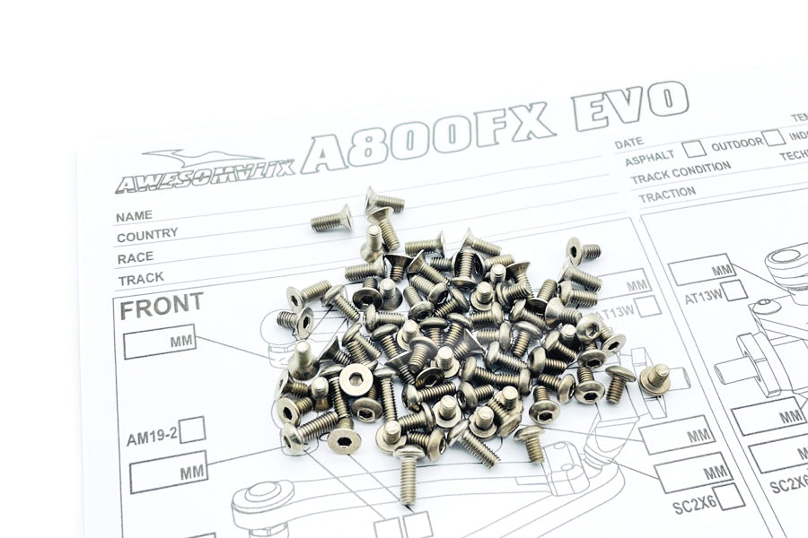 Titanium Screws set  GR2/85pcs.For Awesomatix FXC