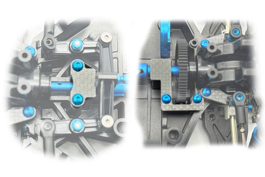 Carbon Main Shaft Bearing Holder (Front & Rear) for Tamiya TT02