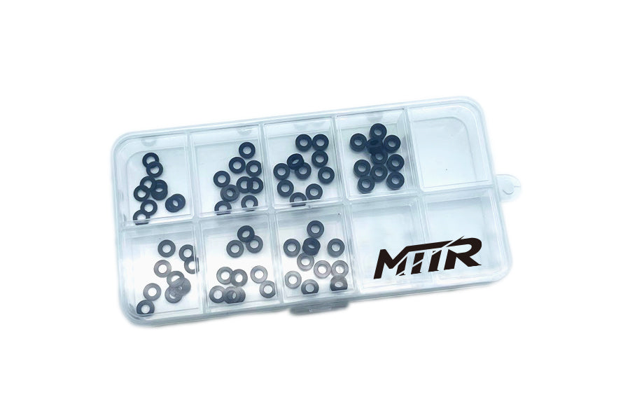 Aluminum M3 Shim Set 0.25,0.5,1.0,1.5,2.0,2.5,3.0mm Each 10pcs.black with FREE box