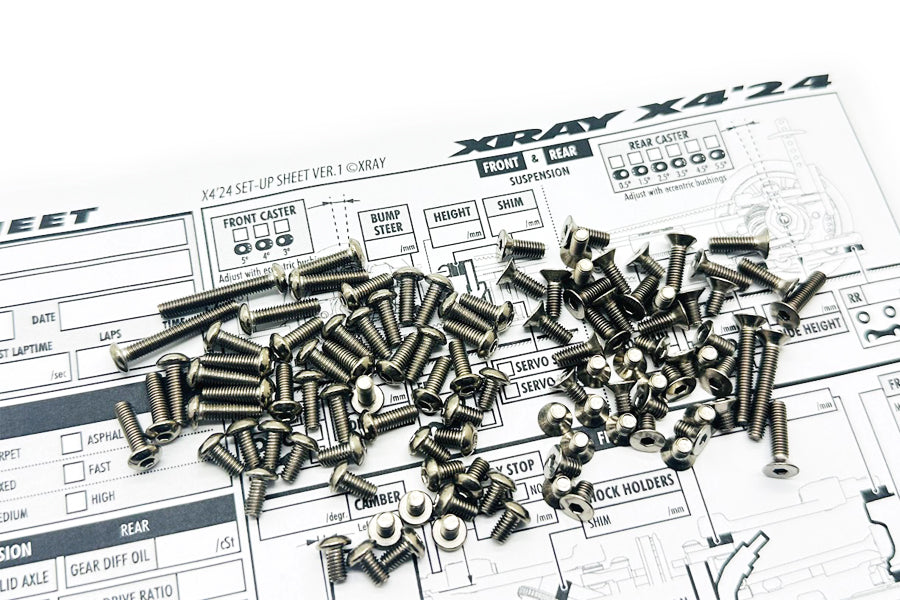 Titanium Screws set  GR2/106pcs.For Xray X4 '24